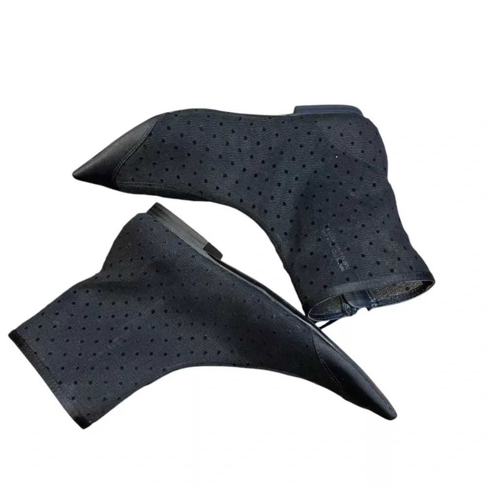 Zara Basic Black Mesh Polka Dot Pointed Toe Boots – EU 36 (Fits US 6–6.5) - Picture 4 of 10
